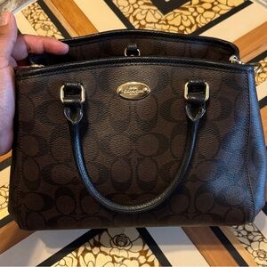 Coach Dark Brown Signature Satchel